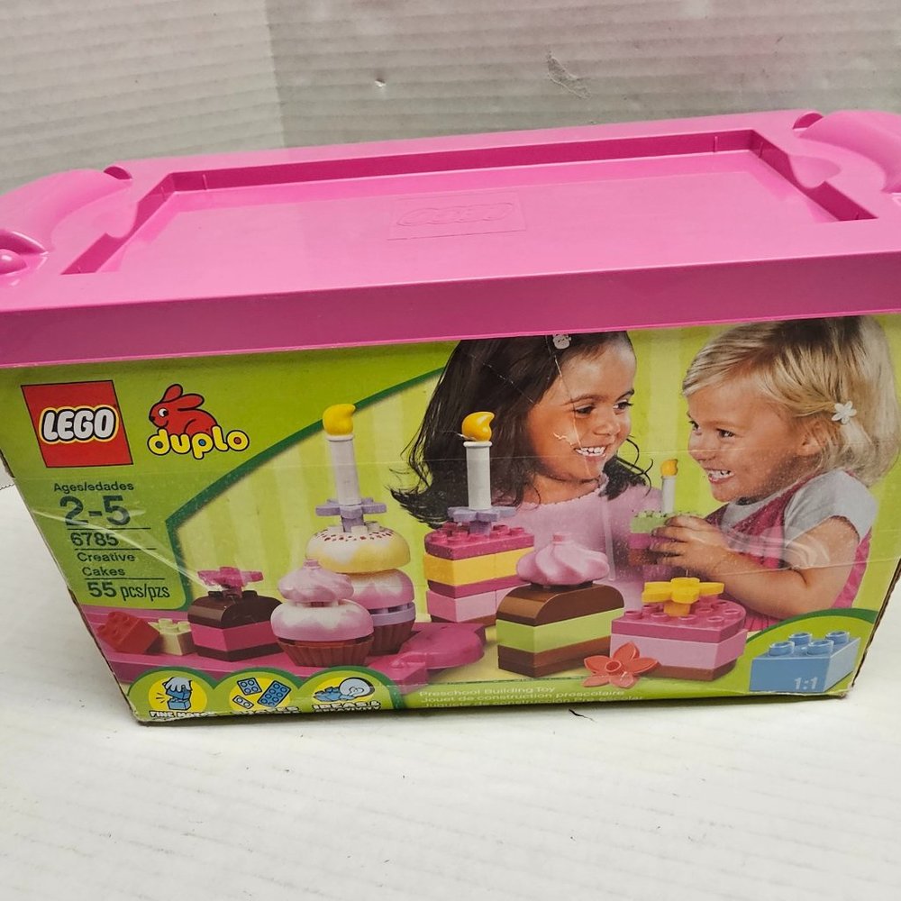 Lego Duplo Cupcake 6785 Creative Cakes Candles Building Set 55 pc Pink Tray Top